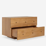 Minimalist Wood Nightstand with Large Storage and Metal Knobs