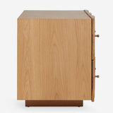 Minimalist Wood Nightstand with Large Storage and Metal Knobs
