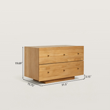 Minimalist Wood Nightstand with Large Storage and Metal Knobs