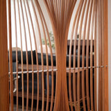 Wave Pattern Privacy Screen with  Artistic Open-Slat Design