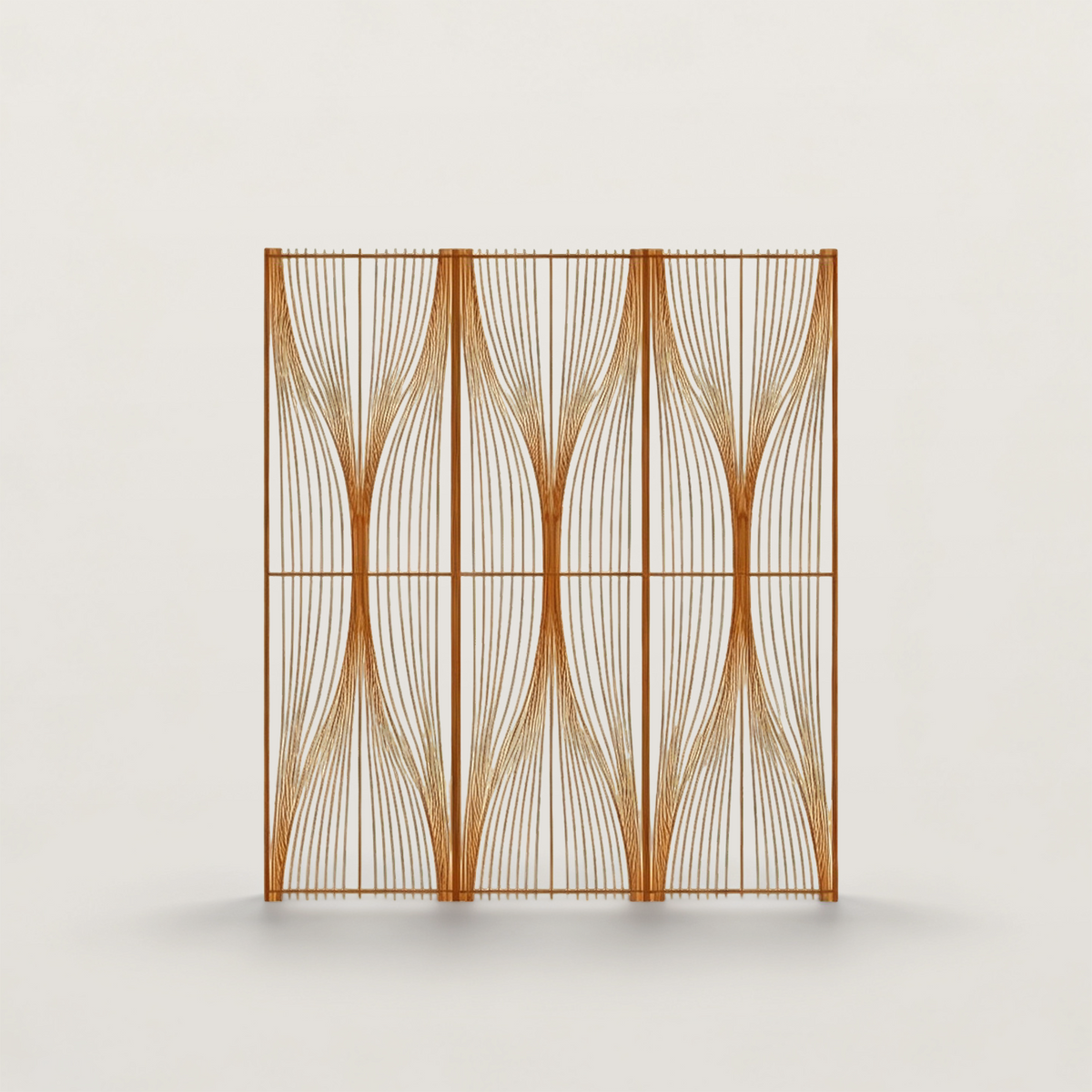 Wave Pattern Privacy Screen with  Artistic Open-Slat Design
