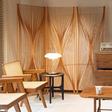 Wave Pattern Privacy Screen with  Artistic Open-Slat Design