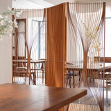 Wave Pattern Privacy Screen with  Artistic Open-Slat Design