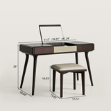 Modern Makeup Vanity Desk with Flip-Top Mirror and Stool