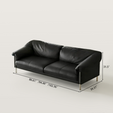 2-Seater Minimalist Sofa with Exposed Metal Frame