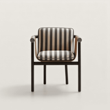 Modern Retro Stripe Armchair Lounge Chair with Wood Frame