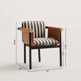 Modern Retro Stripe Armchair Lounge Chair with Wood Frame