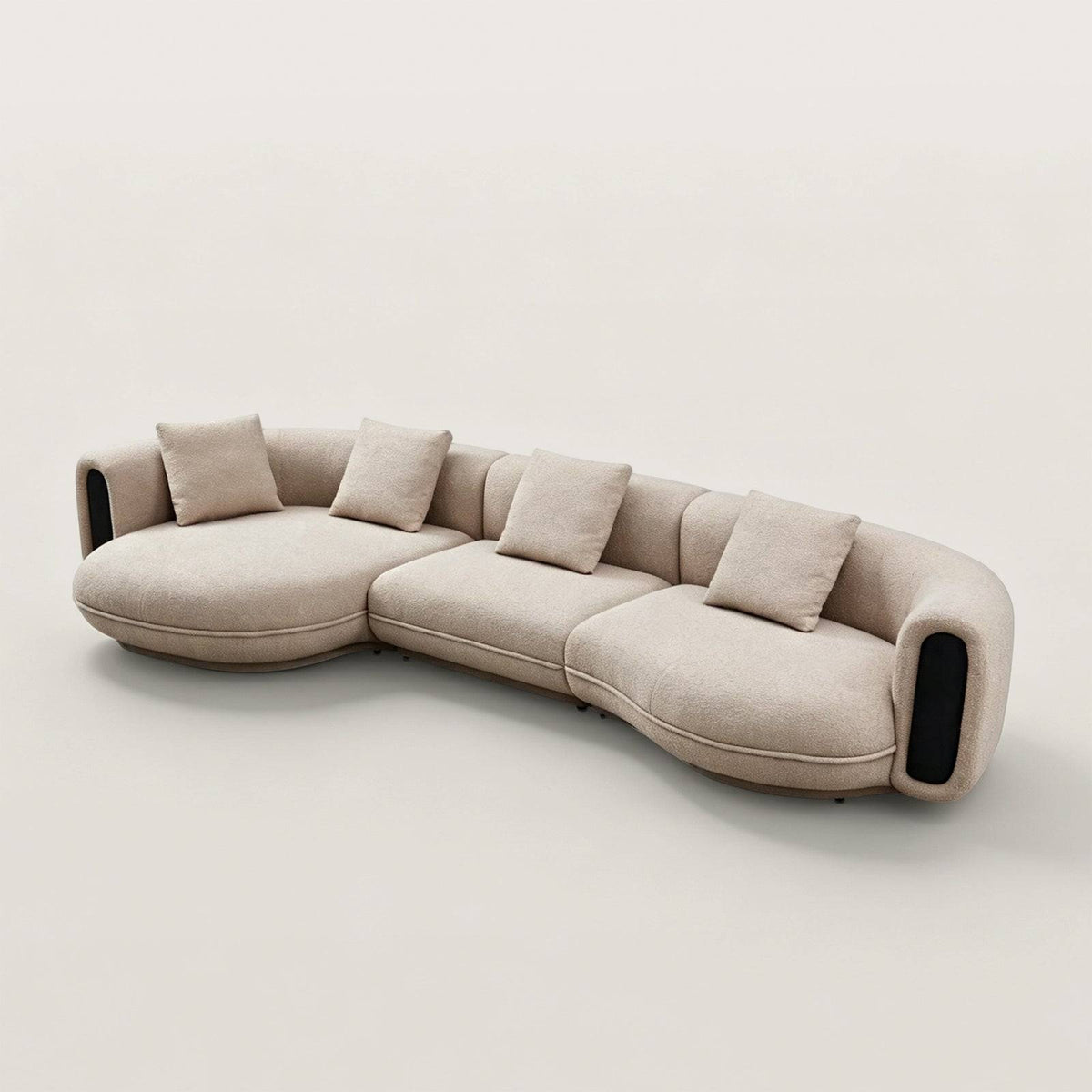 Modular Sectional Sofa with Low Profile and Accent Armrests