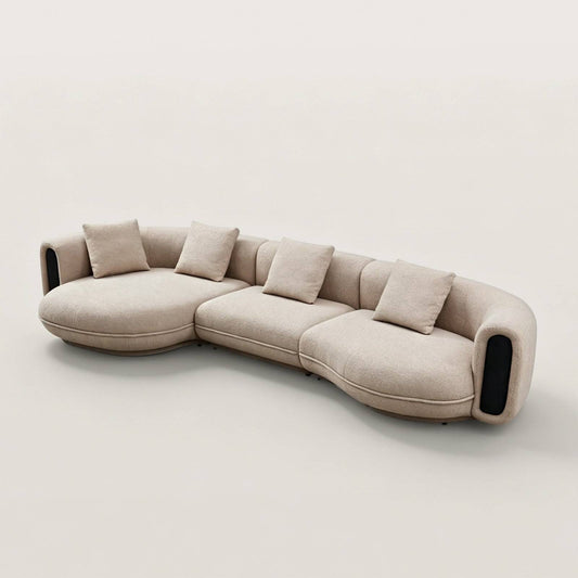 Modular Sectional Sofa with Low Profile and Accent Armrests