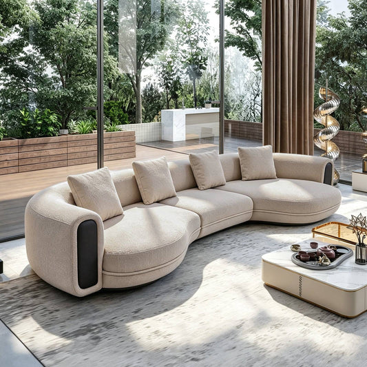 Modular Sectional Sofa with Low Profile and Accent Armrests