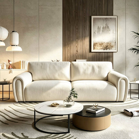 Curved Arm 2-Seater Sofa with Thick Comfort Cushions