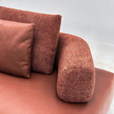 Modular Sectional Sofa with Leather and Textured Fabric