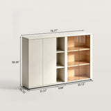 Modern File Cabinet with Glass Doors and Closed Compartments