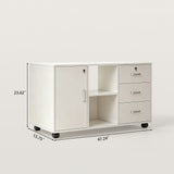 Mobile Filing Cabinet with Open Shelves and 3-Drawer