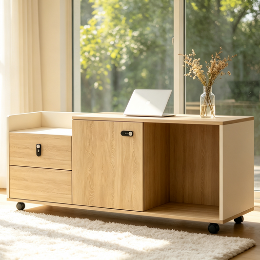 Mobile File Cabinet with Compartment and Drawers