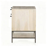 Modern 2-Drawer Filing Cabinet with Open Shelf and Metal Base