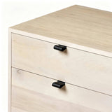 4-Drawer File Cabinet with Metal Base and Leather Pulls