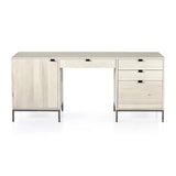 Modern Wood Home Office Desk with Drawers and Cabinet