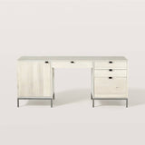 Modern Wood Home Office Desk with Drawers and Cabinet