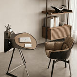 Sculptural Geometric Desk with Metal Triangular Base