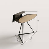 Sculptural Geometric Desk with Metal Triangular Base