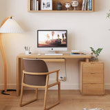 Wood Home Office Desk Set with Suspended Tabletop