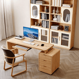Wood Home Office Desk Set with Suspended Tabletop