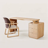 Wood Home Office Desk Set with Suspended Tabletop