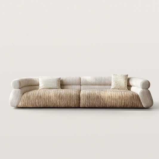 Modular Low-Profile Sofa with Cylindrical Arms
