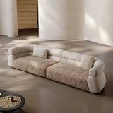 Modular Low-Profile Sofa with Cylindrical Arms