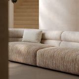 Modular Low-Profile Sofa with Cylindrical Arms