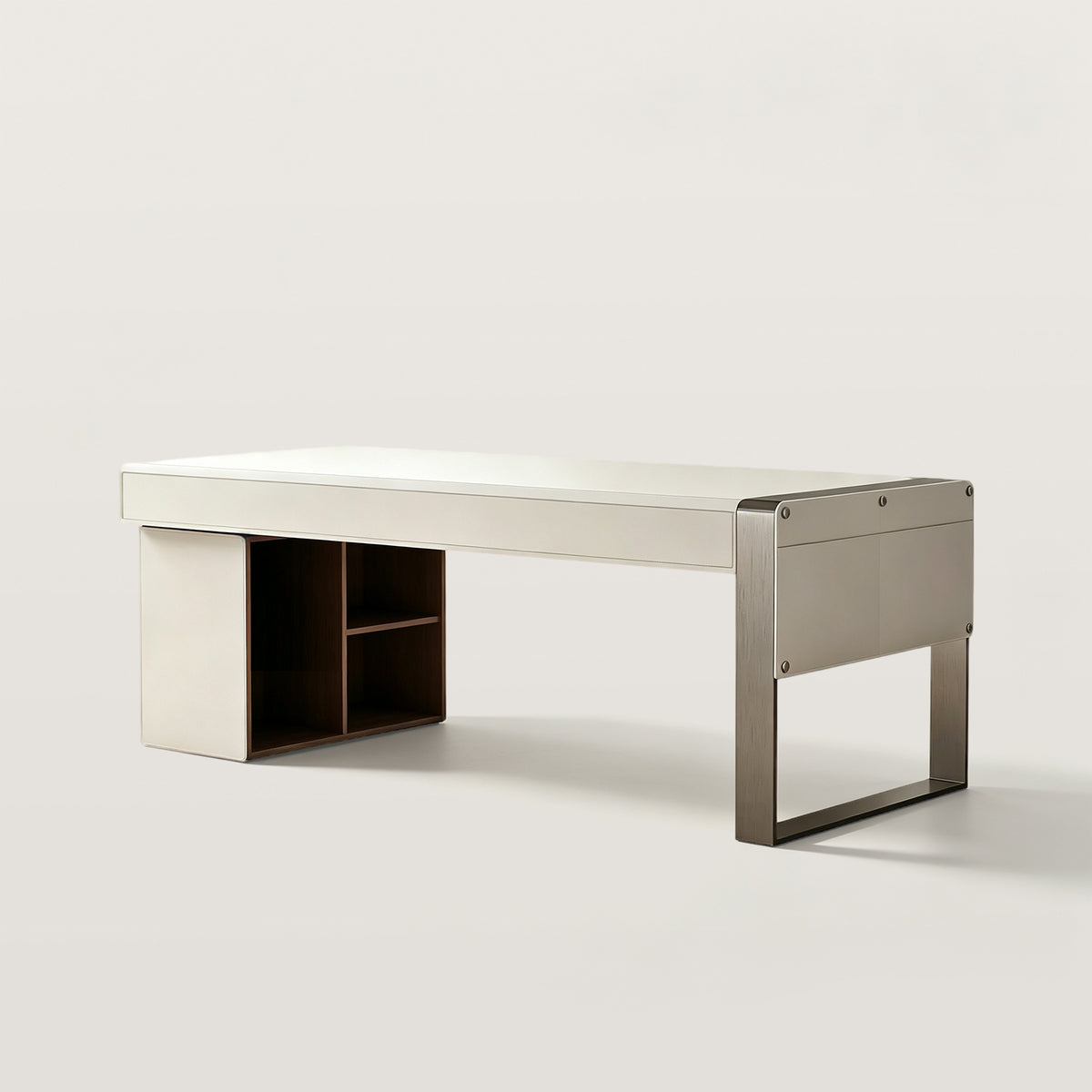 Modern Computer Desk with Under-Desk Storage Shelves