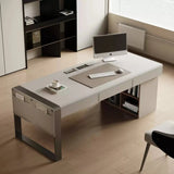 Modern Computer Desk with Under-Desk Storage Shelves