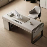 Modern Computer Desk with Under-Desk Storage Shelves