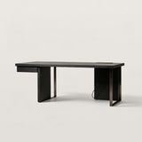 Modern Computer Desk with Off-Center Drawer and Side Panel