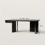 Modern Computer Desk with Off-Center Drawer and Side Panel