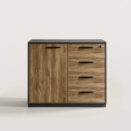 Locking File Cabinet with Side Cabinet and Drawers