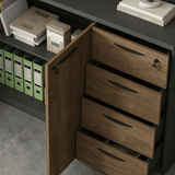 Locking File Cabinet with Side Cabinet and Drawers