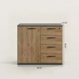 Locking File Cabinet with Side Cabinet and Drawers