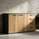 Locking File Cabinet with Side Cabinet and Drawers
