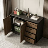 Locking File Cabinet with Side Cabinet and Drawers