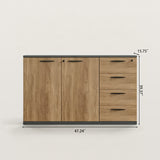 Locking File Cabinet with Side Cabinet and Drawers
