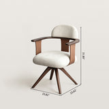 Mid-Century Office Chair with Leather and Fabric Mixed Cushion