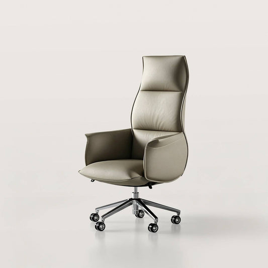 High-Back Executive Office Chair with Metal Base