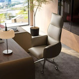 High-Back Executive Office Chair with Metal Base