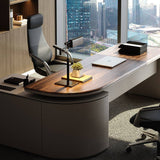 Modern Office Desk with Side Storage Cabinet