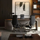 Modern Office Desk with Side Storage Cabinet