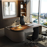 Modern Office Desk with Side Storage Cabinet
