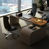 Modern Office Desk with Side Storage Cabinet
