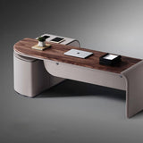 Modern Office Desk with Side Storage Cabinet